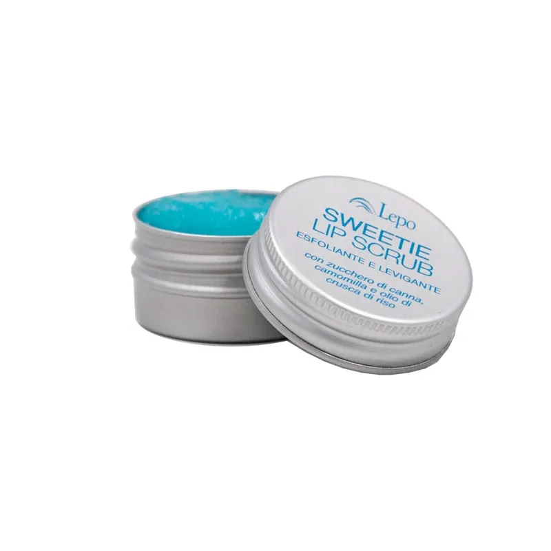 Lepo SWEETIE LIP SCRUB me Mavri Zaxari, Xamomili kai Ladi apo Pitouro Ruziou 15ml